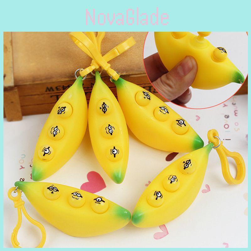 Vibrant Yellow Banana Popper Toy For Anti-anxiety And Adhd Fidget Relief