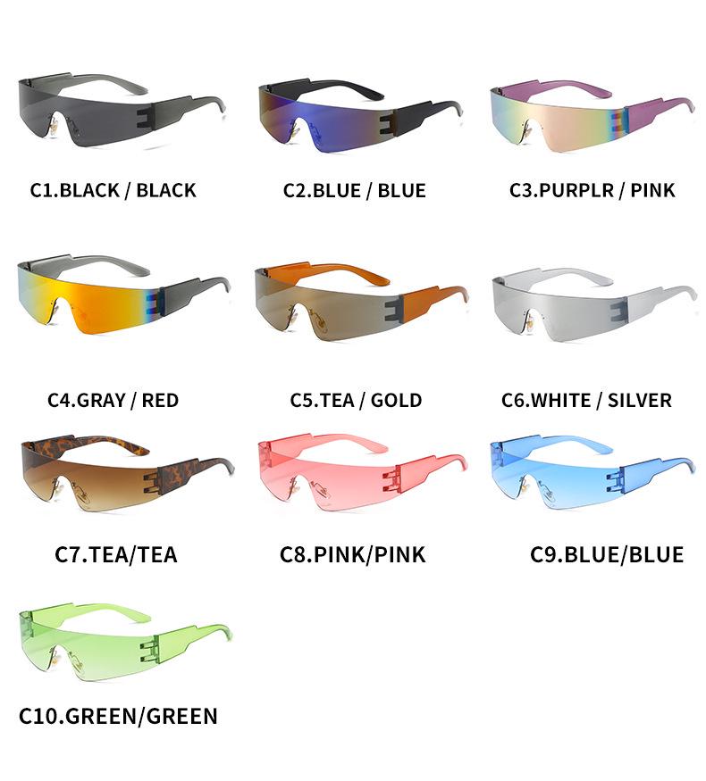 Unisex Frameless Sport Punk Sunglasses - Colorful Fashion Eyewear
