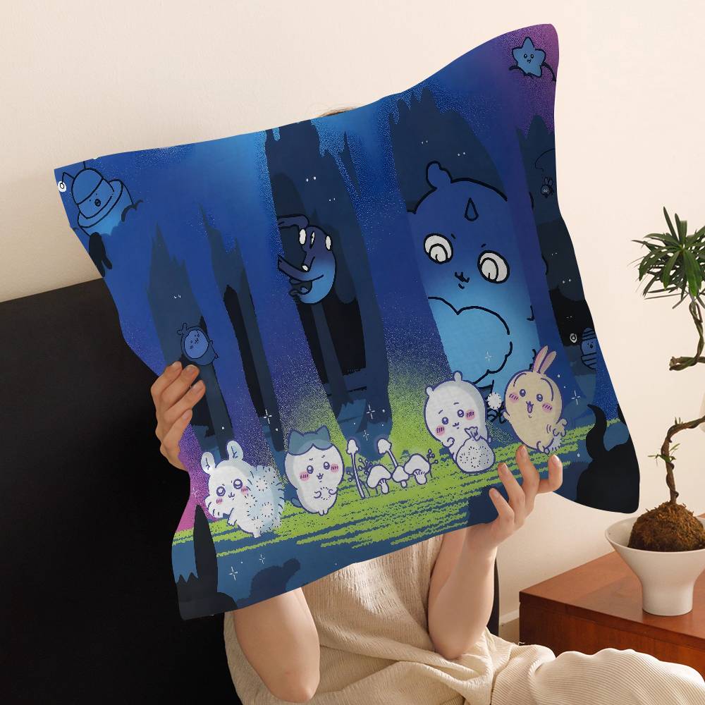 Cartoon Cute Amine Chiikawas Pillow Cushion Cover Pillowcase Living Room Sofa Home Decor