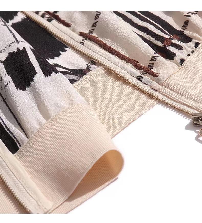 Women's Chiffon Baseball Jacket - Summer 2026 - Printed Long Sleeve Loose Sun Protection Shirt/Cardigan