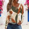 Women Plus Size White Pink Leopard Print Asymmetric Cutout Cold Shoulder Long Sleeve Shirt