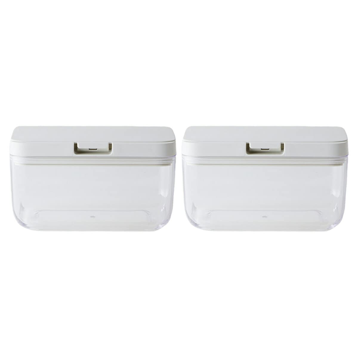 Marna GOOD LOCK CONTAINER Wide Short Storage K762W of Container, White, (Set 2)