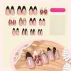 Cross-border 3D three-dimensional new luxury red-brown carved manicure nail piece, leopard print almond type wearing nail piece, advanced sense