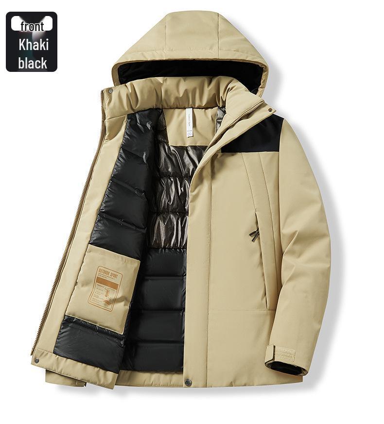 HJCAMEL Women's Color Block Windproof Waterproof Cotton Jacket with Detachable Winter Liner