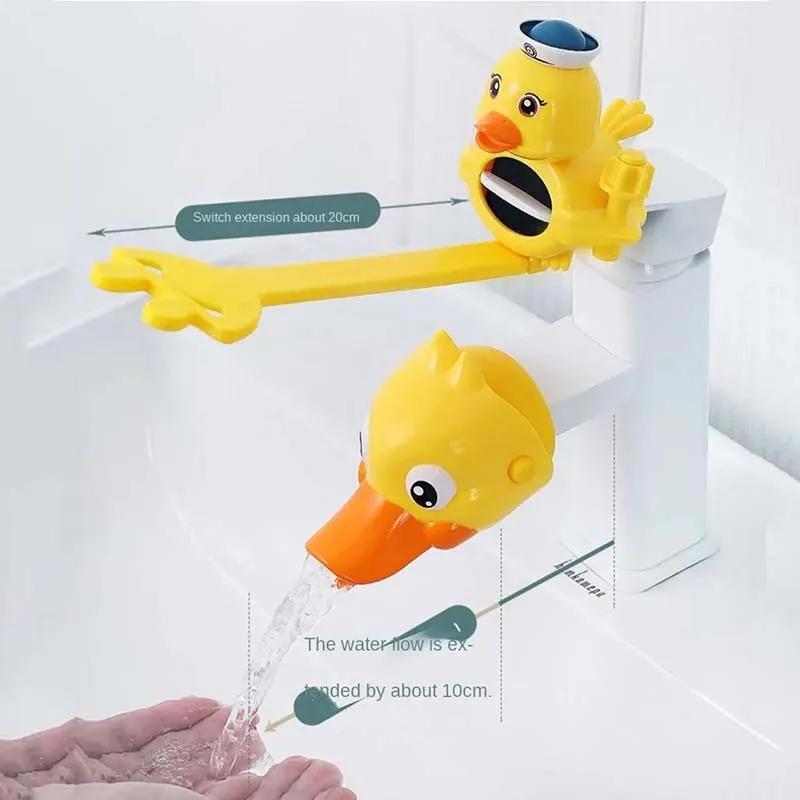 1pcs Cartoon Duck Kitchen Convenient Device for Baby Washing Faucet Extender For Kids Hand Washing In Bathroom Sink