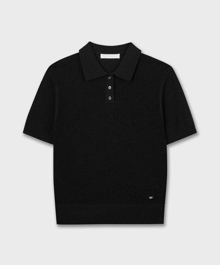 PLAC WOMEN Linen Polo Collared Knit 2 Colors