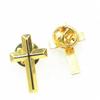 5pcs Elegant Gold Crucifix Brooch Handmade Unisex Alloy Badge Corsage Pin for Religious Event and Fashionable Outfits