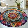 Nowoczesna geometryczna mata w stylu boho Retro Kremowa okrągła mata Miękki puszysty dywan do salonu sypialni Dekoracja domu Dywan