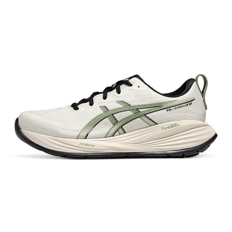 ASICS Men s GEL-CUMULUS 27 White Green Running Shoes 1011C092-100 EU 42.5