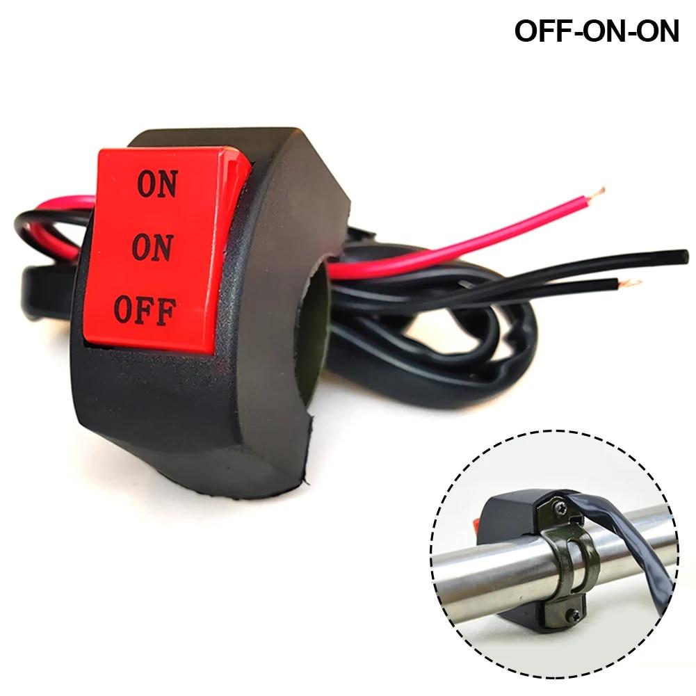 LED Headlight Switch Far Near Three Line Motorcycle Handlebar Switch Button Driving Light Switch Motorbike Switch Button
