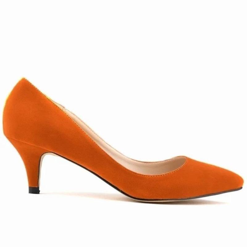 Décolleté da Donna Primavera Autunno Tacco Basso Alto 5cm Tinta Unita Traspiranti Punta Appuntita Suola Antiscivolo Soletta in Lattice Scarpe da Lavoro Matrimonio