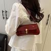 Women's Vintage Solid Color Smooth Texture Shoulder Bag Elegant PU Leather Flap Small Underarm Bag  for Dating, Outings, Parties