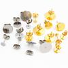 50-100 stuks/partij Gouden Roestvrij Staal Oorbellen Studs Lege Stiftbasis Pinnen Met Oorbellen Dop Sluitingen Oor Achterkant Voor DIY Sieraden Maken