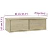 Wall Mounted Drawer Shelf in Sonoma Oak 60 x 26 x 18.5 cm Particleboard