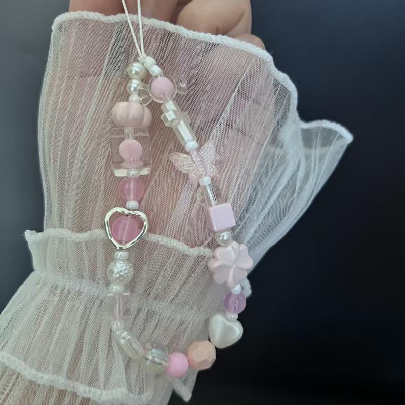 Stylish Pearl Bow Phone Lanyard for Women - Cute Beaded Anti-Lost Accessory
