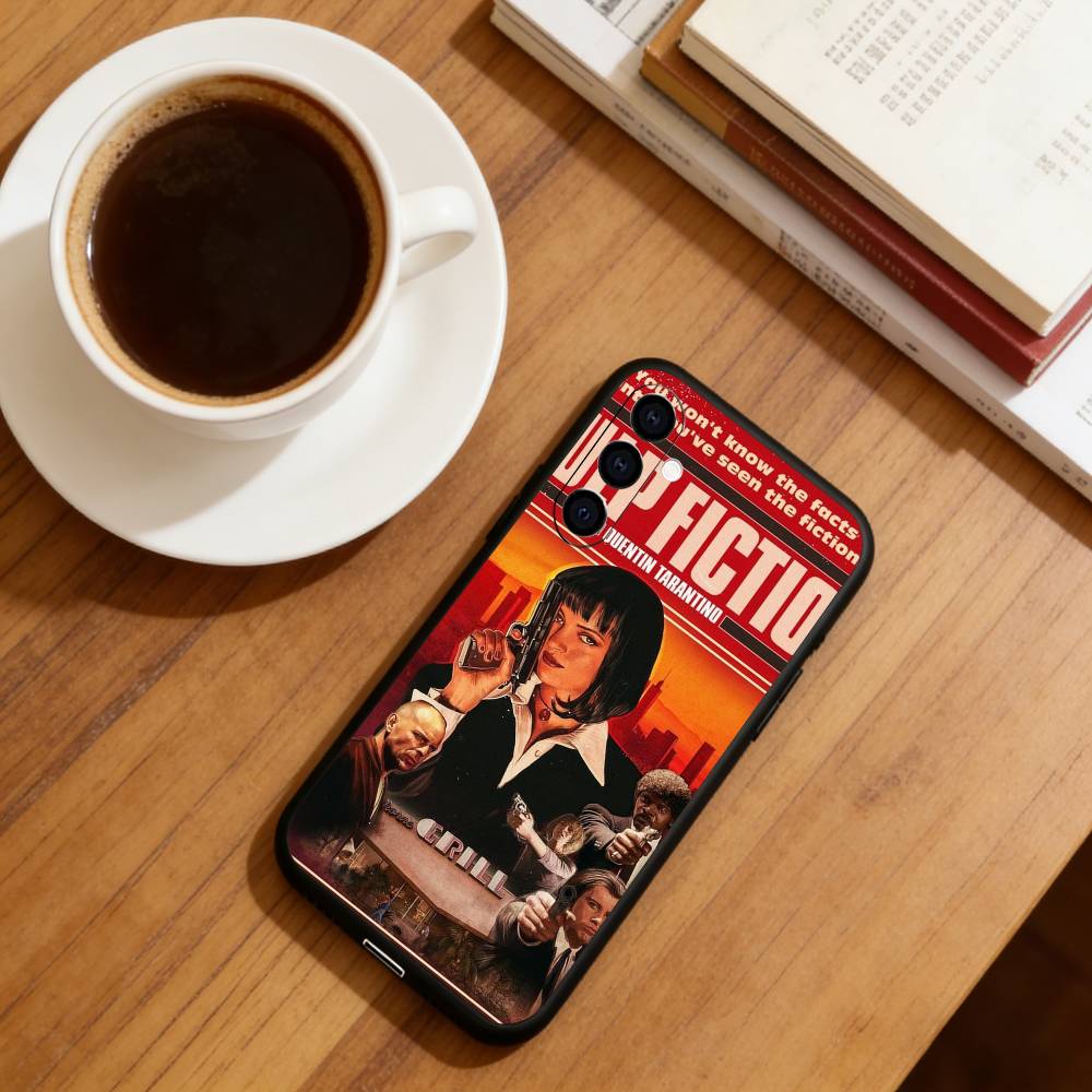 Pulp Fiction Phone Case Black Silicone Soft For Samsung Galaxy A73,A72,A71,A70,A53,A52,A51