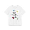 Cute Hand Drawn Doodle Korean Slogan Print T Shirt Men Women Oversized Tee Summer Streetwear Harajuku