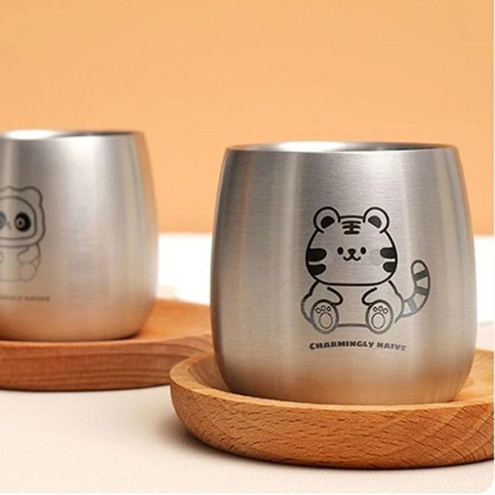 Cute Pattern Kids Drinking Cup Anti Scalding Kindergarten Milk Cup Children Water Cup  for Home Use