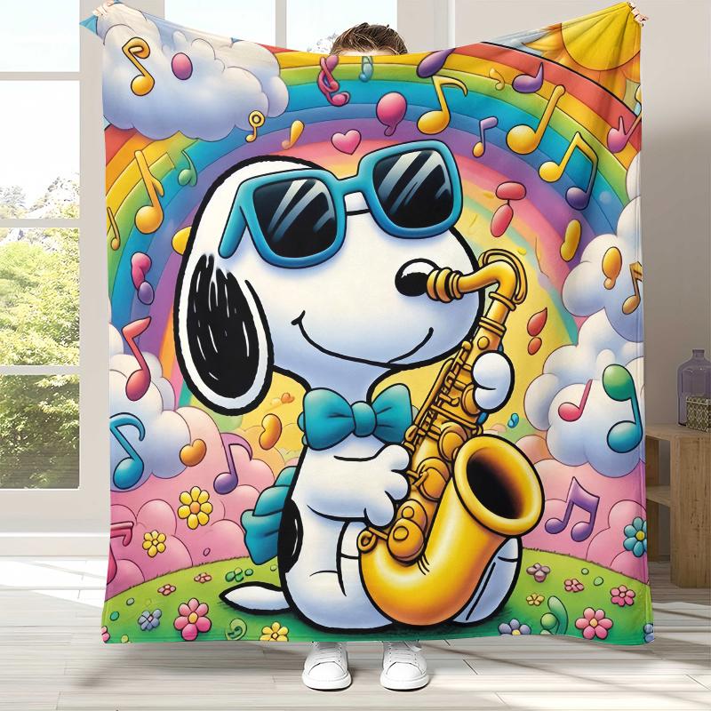 

Cute Snoopy Dog Cartoon Flannel Blanket,Ultra Soft Warm Plush Throw for Home Bedroom Bed Sofa Cover Camping Picnic gift 75x90cm