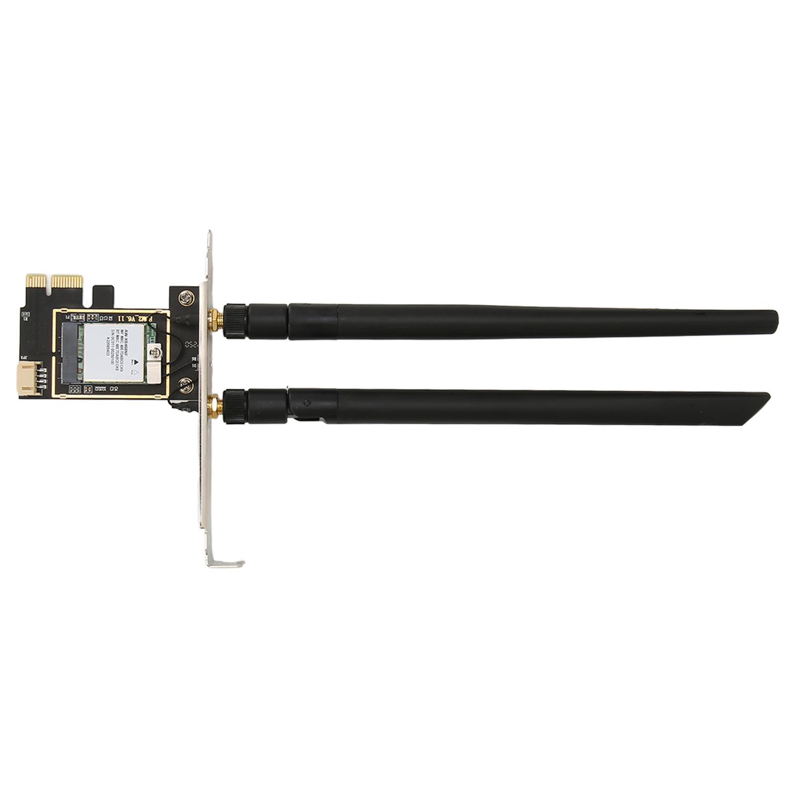 

Wireless WiFi 6 PCIE Card with 2 Antenna 1800Mbps 2.4Ghz 5Ghz Support MU MIMO Bluetooth 5.2