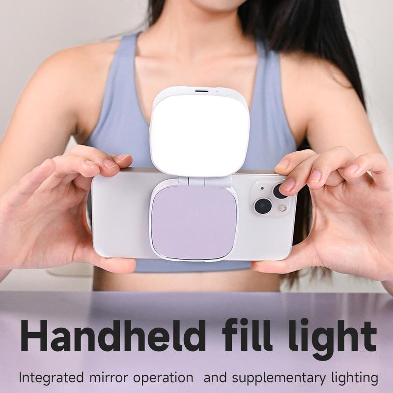 Compatible With MagSafe Mini Phone Light Rechargeable Portable Mirror LED for Selfie Makeup Video Conference With iPhone Android