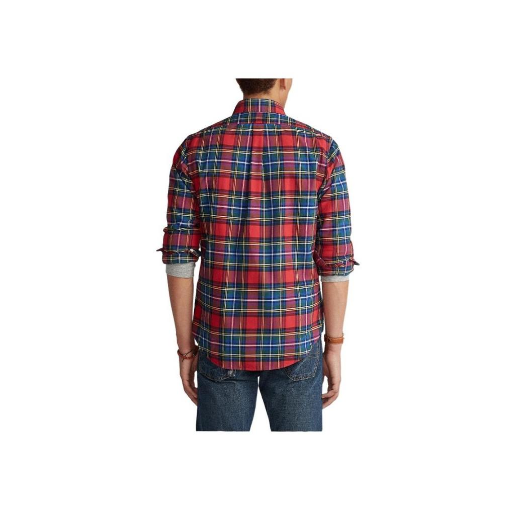Polo Ralph Lauren Plaid Logo Embroidered Loose Oxford Long Sleeve Shirt Men Shirts Multicolor MNPOWOV16820986-999