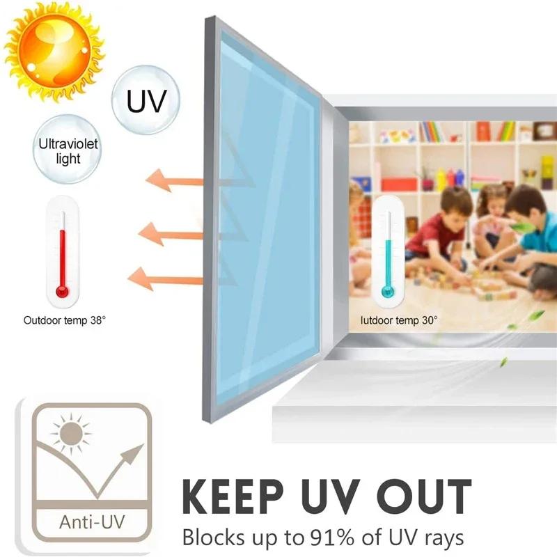 Self-adhesive Glass Window Sticker Summer One Way Mirror Heat Insulation Vinyl Anti-UV Privacy Sun Screen Film for Home Office