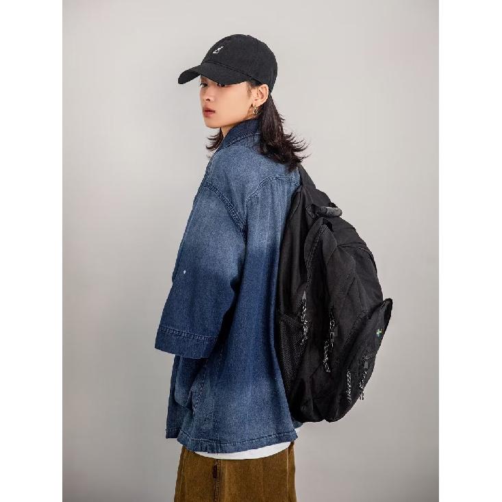 Retro Denim Workwear Short Sleeved Shirt, Men'S And Women'S Summer Fashion Brand, Japanese Retro Half Sleeved Trend, Cool And Loose Shirt