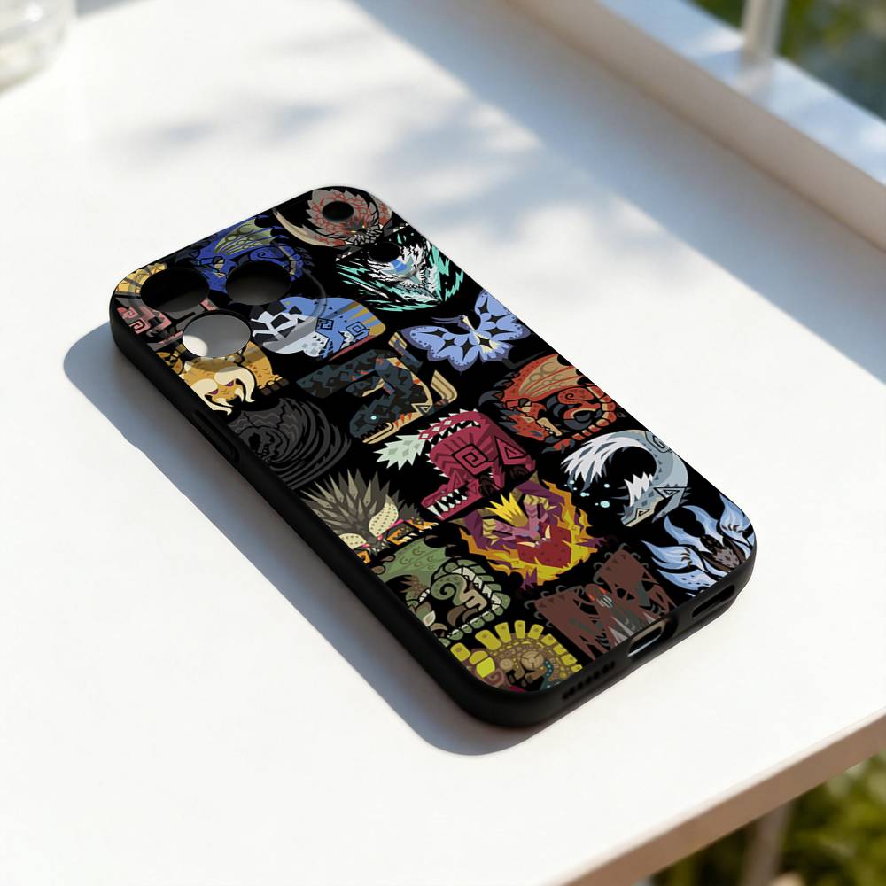 

Game M-Monster-Hunter Cool Phone Case For iPhone 17,16,15,14,13,12,11,Pro,Max,Plus,E,SE4,Air,Mini Black Soft Cover iPhone13PRO