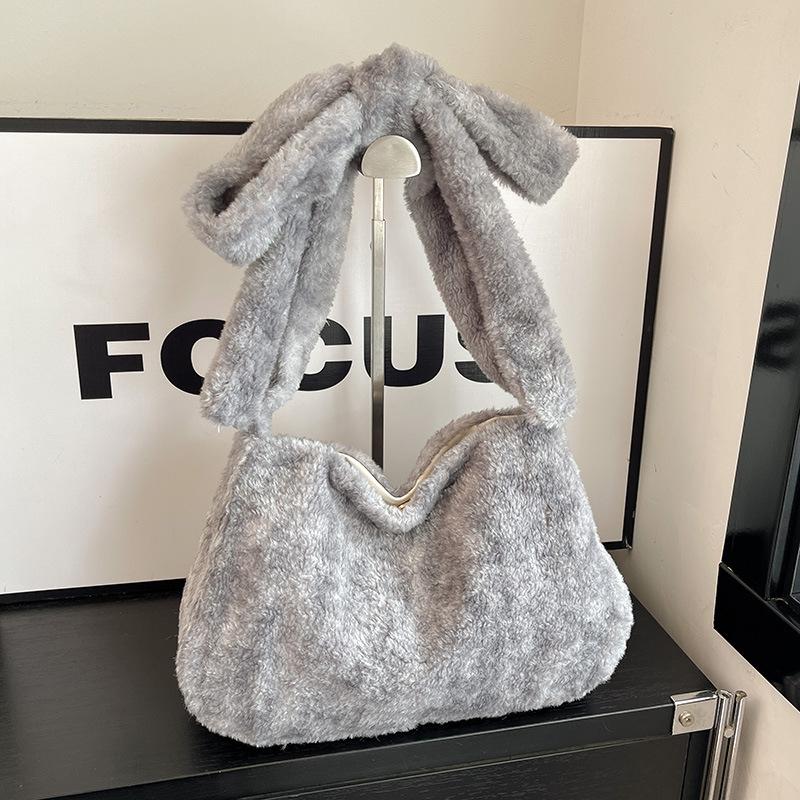 

Сумка Mao Mao женская сумка осень новая мода большая вместимость сумка через плечо мягкая плюшевая сумочка сумка-мессенджер серый