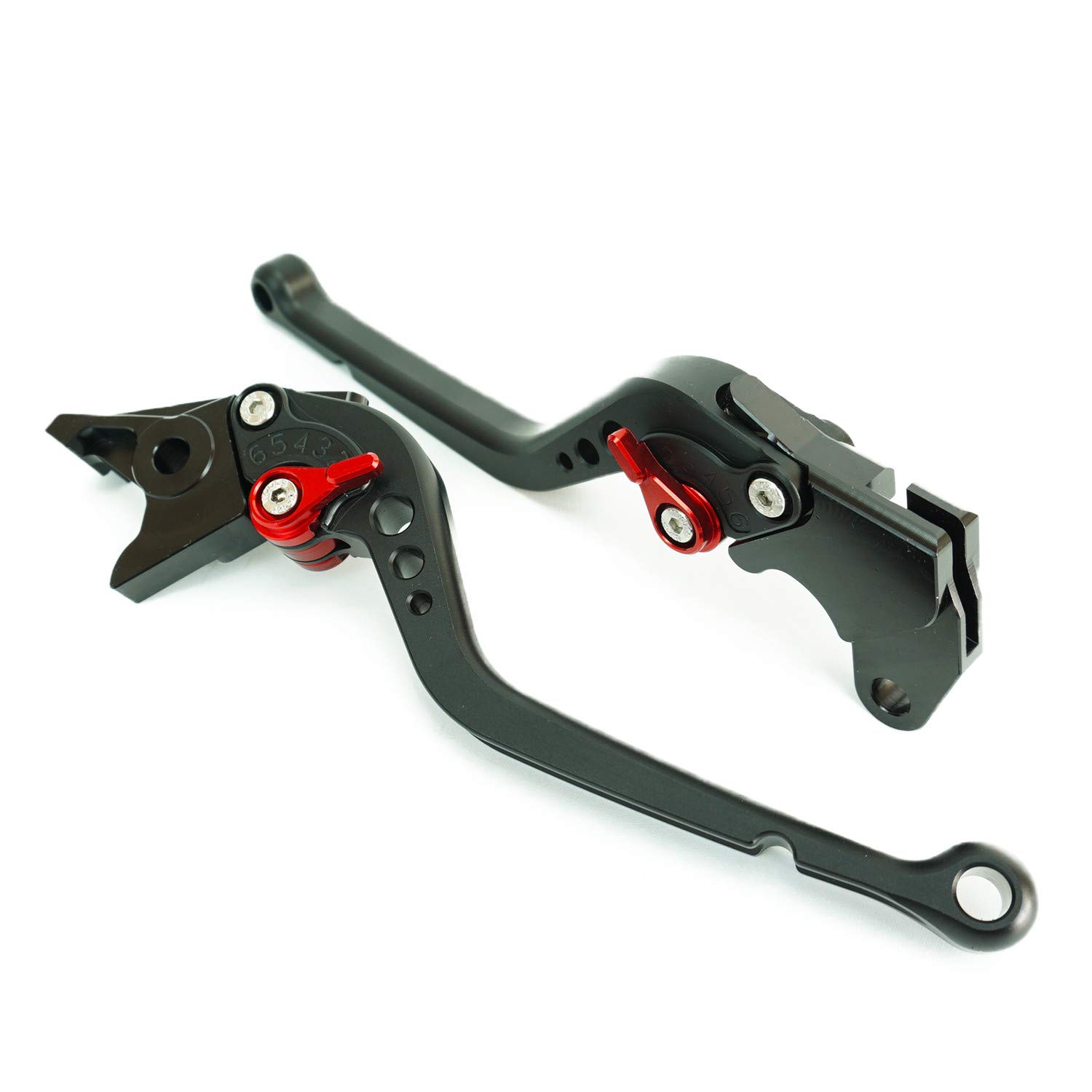 

S121 Black Suzuki Brake and Clutch Compatible with (Red) Levers, 6-Level Adjustment, Long, V-Strom 250, GSX250R, GSR250, GSX-S750, etc.