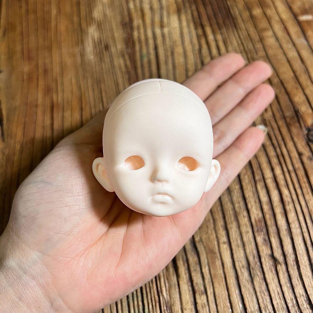 Soft PVC 1/6 MJD Doll Head Half-White Skin BJD Doll's Head No Makeup Doll Head  Practice Makeup
