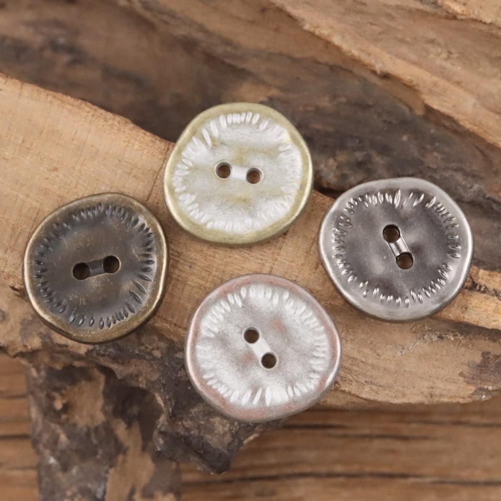 5pcs Irregular 2 Hole Metal Button Silver Gold Copper Leather Clothing Sewing Accessories Suit Coat Jacket
