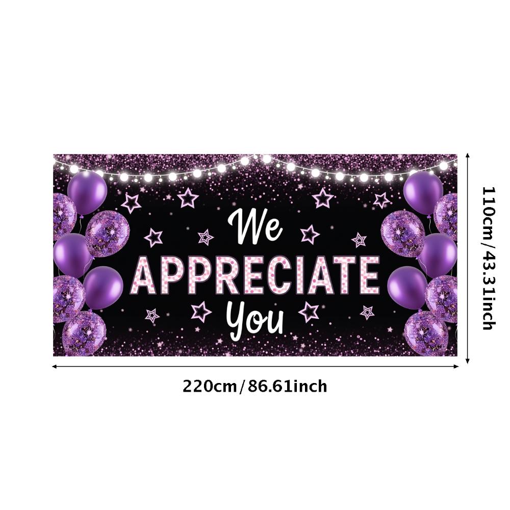 Starry Decoration Appreciation Banner Gratitude Banner Celebration Decoration for Holiday Celebration Corporate Party