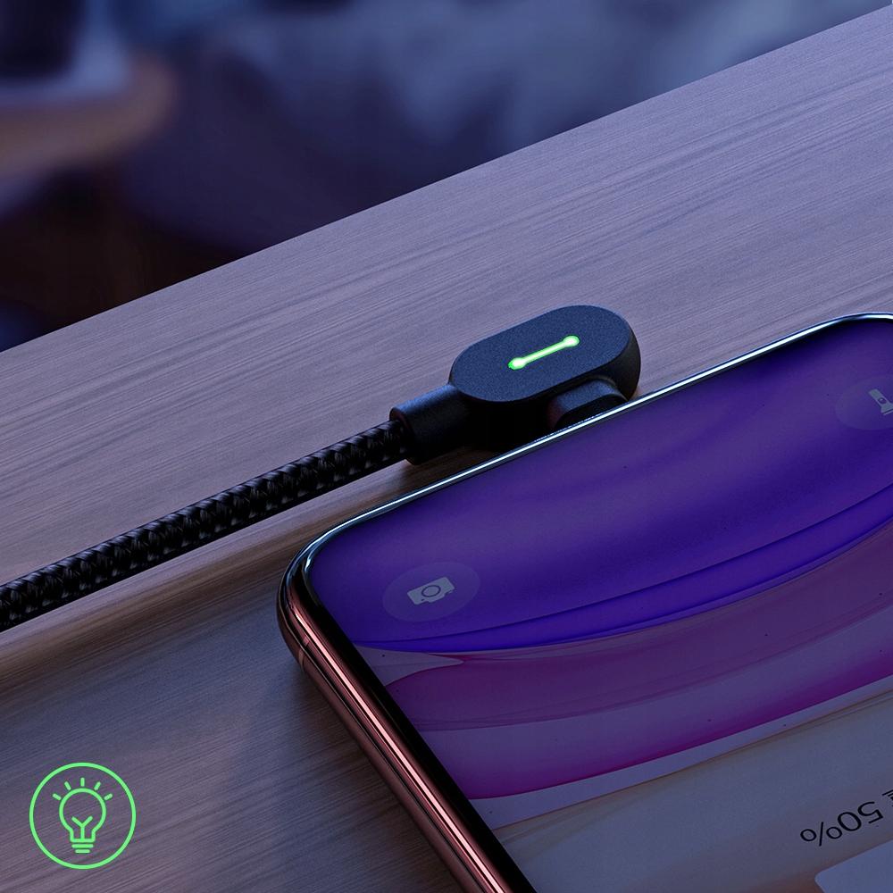 Mcdodo 90° Angle Cable Usb-C Lightning Reversible For Iphone 13 14 Led 1M