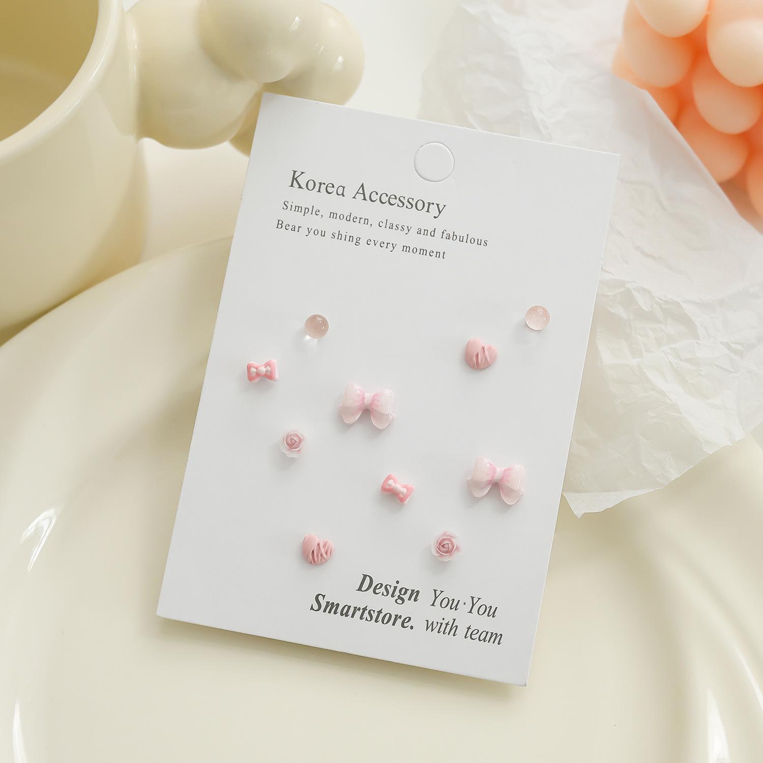 

Набір сережок зі срібла 925 проби «Солодкий рожевий» – Універсальний літній стиль