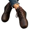 Women's Lace-Up Boots with Heel British Short Boots