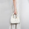 Niche design cloud bag  armpit bag  pleated handbag  fashionable and trendy hand-held cow horn high-end bag