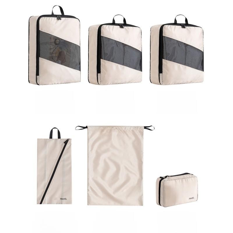Travel Dream Sixpiece Lattice Storage Bag With Waterresistant Polyester For Packing And Organization