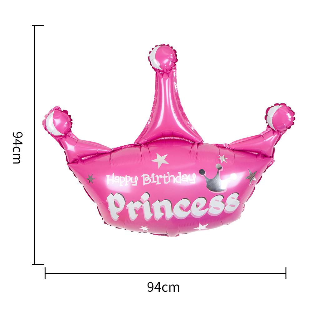 Gold Crown Balloon Set - Large, Medium, and Small Sizes for Birthday Decoration