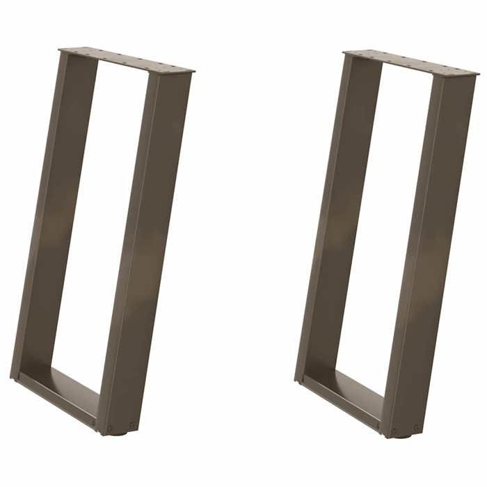 VidaXL U-Shaped Dining Table Legs, 2 Pieces, Natural Steel, 60 X (72-73) Cm 4012791