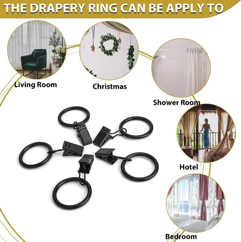 10 buc. Clipuri pentru inele pentru perdele, metal decorative, rezistente la rugină, draperii pentru fereastră, agățat cârlig inel pentru agățat pentru haine.