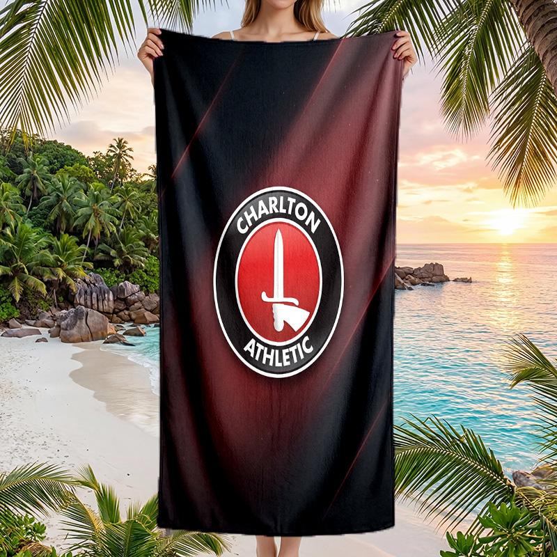 Charlton Athletic FC Druck Schnelltrocknendes Strandtuch Mikrofaser Saugfähig Tragbares Reise-Schwimmtuch