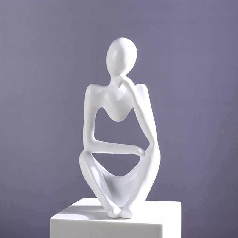 Y Mini Abstract Thinker Statue - Modern Resin Sculpture for Home Decor & Living Room Creative Figurine for Bookshelf Office Desk