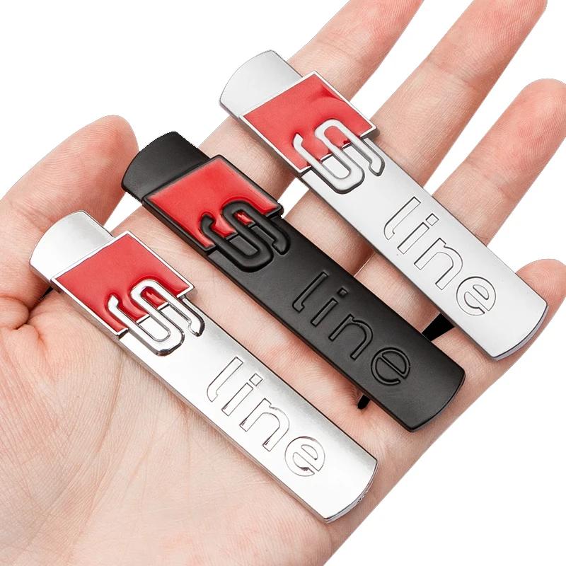 S-Line Car Stickers Metal Badge Auto Fuel Tank Trunk Decals For S Line A3 Q5 A1 TT R8 Q3 A8 A4 A5 A6 Q6 S3 Q2 S1