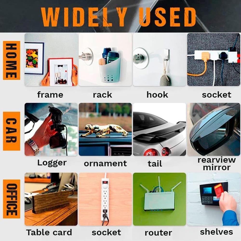 60PCS Non-Mark Double Sided Adhesive Tape Waterproof Viscose Powerful