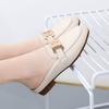 New Women Baotou Half Slippers Ladies Square Toe Thick Heel Muller Sandals For Outer Ladies Flat Fashion Vintage British Leather
