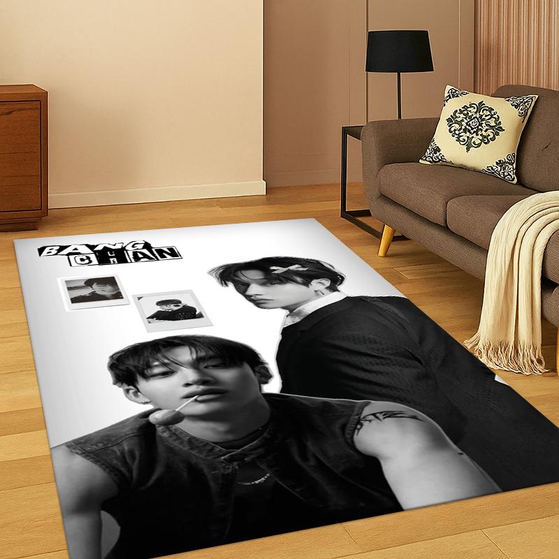 Bang Chan Kpop Stray Kids Soft Area Rug for Bedroom Living Room Sofa,Non-Slip Carpet for Kids,Cozy Floor Mat Doormat Home Decor