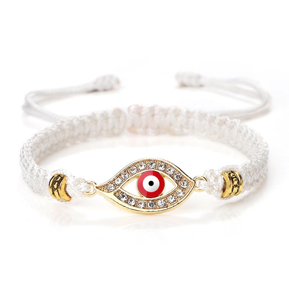 Cross-Border Alloy Bamboo Evil Eye Bracelet: Starry Eyed Woven Couple Bow Design
