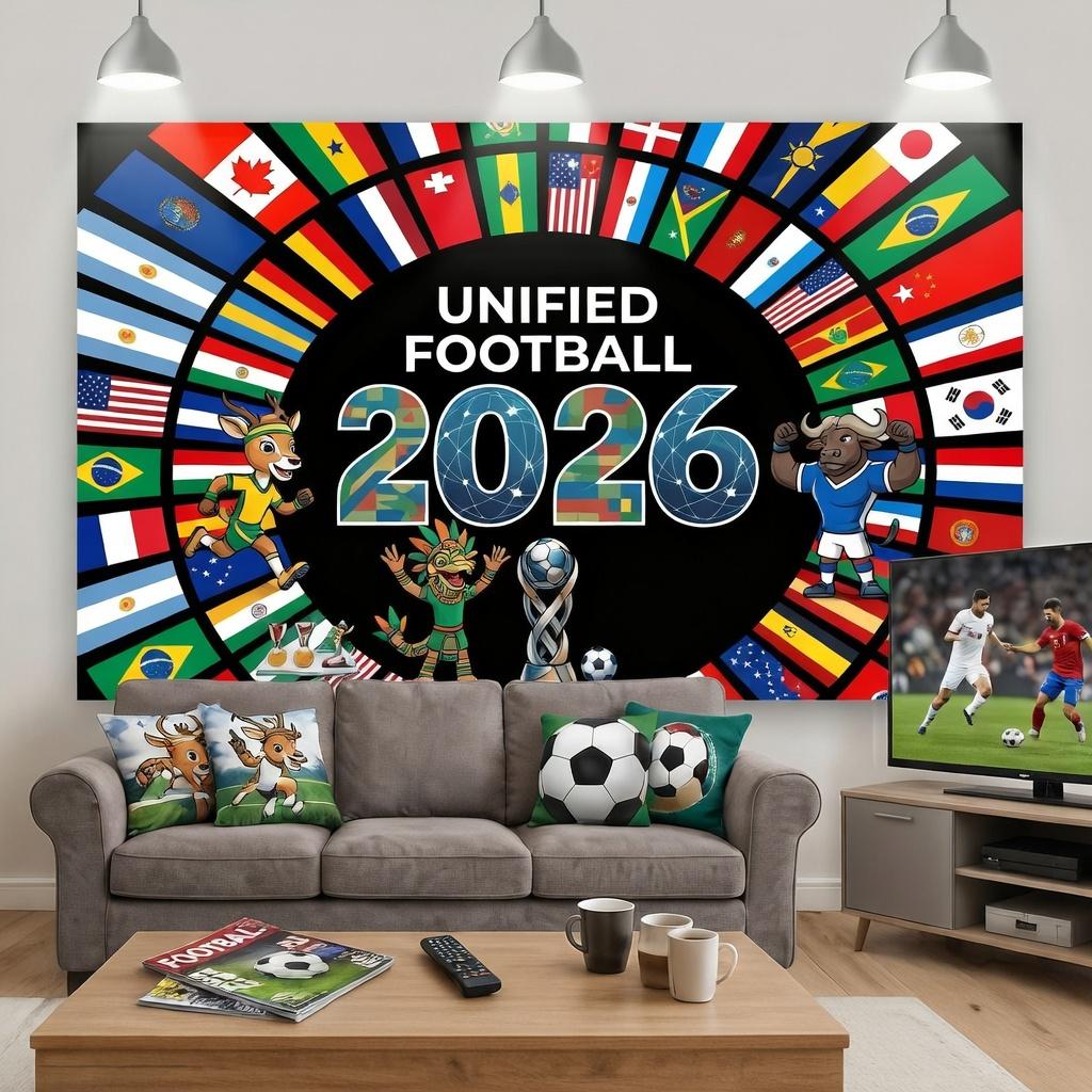 Soccer Cup Wall Tapestry, World Football Event Decor For Room, Sport Fan Party Backdrop, Graphic Print Hanging Blanket